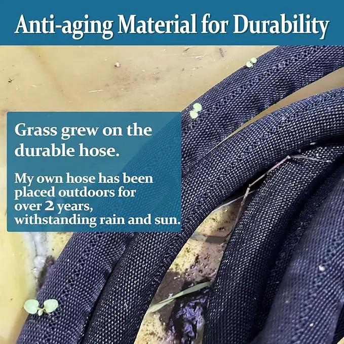 Garden Hose 50ft Made of TPE(BetterThan PVC), with 10 Patterns Sprayer Nozzle, Ultra-Light & Flexible Water Hose with Solid Brass Fittings, Non-Shrinking, Easy to Storage, Drinking Water Safe Material by GreenHaven Gardens
