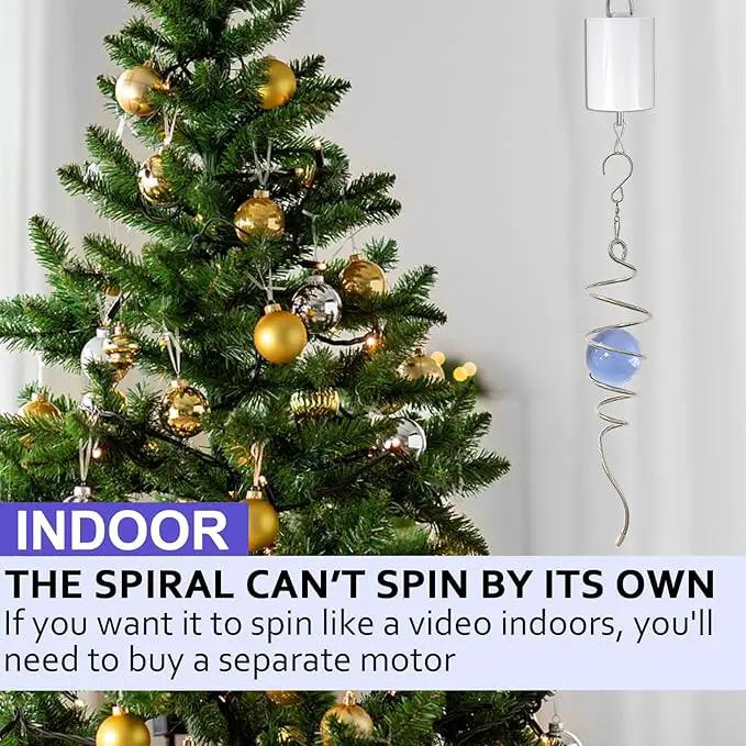 Gazing Ball Spiral Tail Wind Spinner,Decorative Wind Spinner 11inch Tail and 2 inch Glass Orb.Indoor Outdoor Wind Spinner Tail Sun Catcher Garden Decoration-13 inch Height(Purple) by GreenHaven Gardens