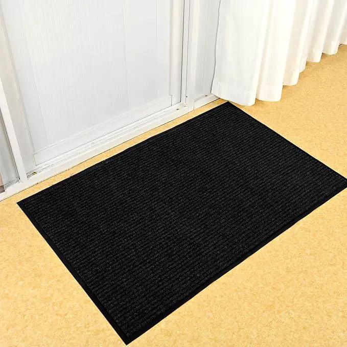 fani Heavy Duty Large Outdoor Indoor Entrance Black Doormat Waterproof Low Profile Entrance Rug Front Door Mat Patio Anti-Skid Rubber Back, 31x47 inch (Black) by GreenHaven Gardens