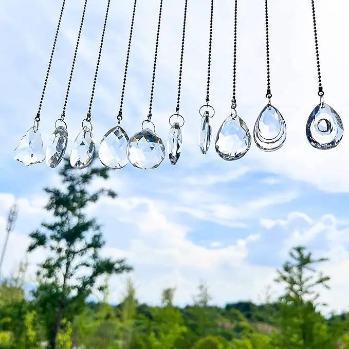 kanpura Pack of 10 Clear Crystal Suncatcher Chandelier Lamp Lighting Drops Pendants,Hanging Glass Ball Prisms Window Home Decor by GreenHaven Gardens