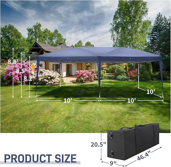 Outvita 10x20ft Pop Up Canopy Tent, Outdoor Instant Shelter Folding Canopy with Carry Bag for Commercial Events, Party, Backyard BBQ, Camping Blue by GreenHaven Gardens