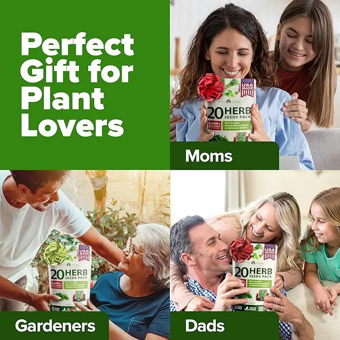 HOME GROWN 20 Herb Seeds for Planting 6,000+ Non-GMO Heirloom Seeds | Extra Large Variety Pack Herb Kit – Indoor Outdoor & Hydroponic | Culinary Seed Set | Grow Your Own Herbs | Gardening Gift by GreenHaven Gardens
