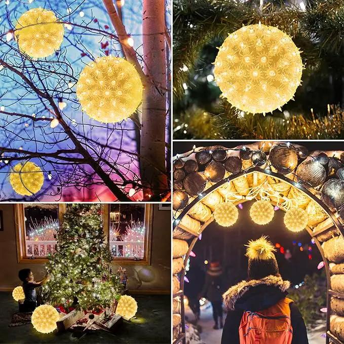 Brightown 6” Christmas Lights Ball Outdoor Sphere Lights 100 Replaceable LED Bulbs Plug in for Xmas Indoor Party Wedding Home Commercial Decorations by GreenHaven Gardens