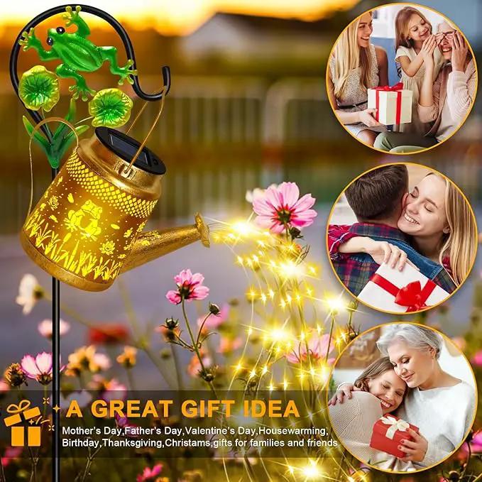 Solar Watering Can Lights Outdoor Garden Decor, Large Frog Hanging Lantern with Shepherd Hook, Waterproof Garden Lights for Outdoor Landscape Pathway Yard, Garden Gift for Mom Grandma by GreenHaven Gardens
