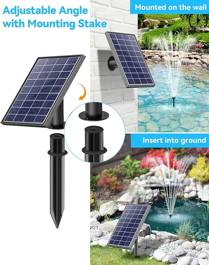 POPOSOAP Solar Water Fountain Pump for Bird Bath, 6W Outdoor Solar Bird Bath Fountain Pump with DIY Tubing for Bird Bath, Ponds, Garden and Fish Tank by GreenHaven Gardens