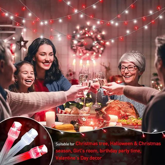 JMEXSUSS 200 LED Red and White Christmas Lights Outdoor, 66ft Halloween String Lights Indoor Clear Wire, Christmas Tree Lights Plug in for Bedroom Tree Christmas Party Decorations by GreenHaven Gardens