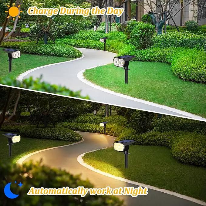 Solar Spot Lights Outdoor, 59 LED Solar Lights Outdoor Waterproof, Outdoor Solar Lights for Yard with 3 Lighting Modes, Landscape Spotlights for Garden Pathway Driveway, Warm White by GreenHaven Gardens