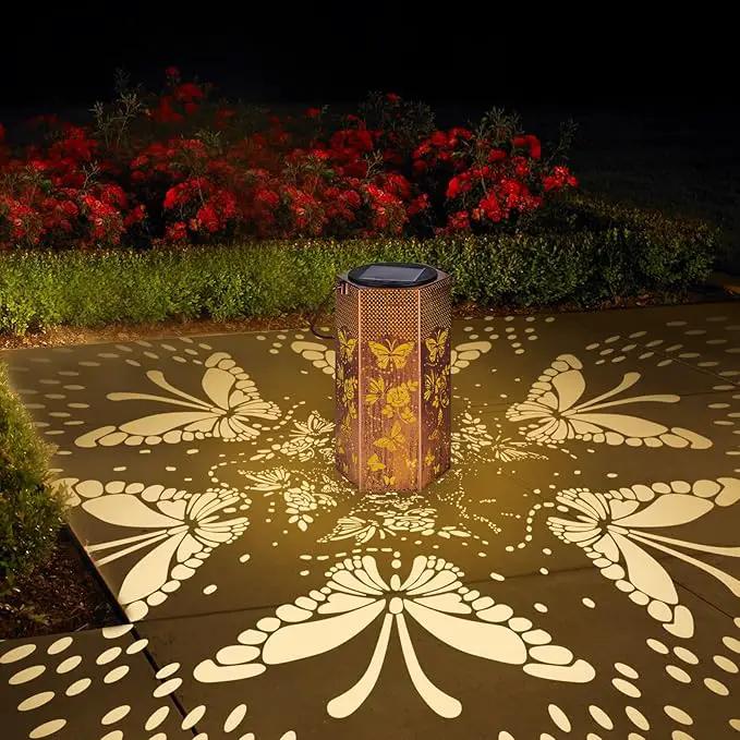 4 Pack Butterfly Solar Lanterns Outdoor Waterproof - Birthday Gifts for Women, Mom, Butterflies Solar Lights Outdoor Hanging Garden Decor for Outside, Patio, Outdoor, Yard, Lawn, Balcony by GreenHaven Gardens