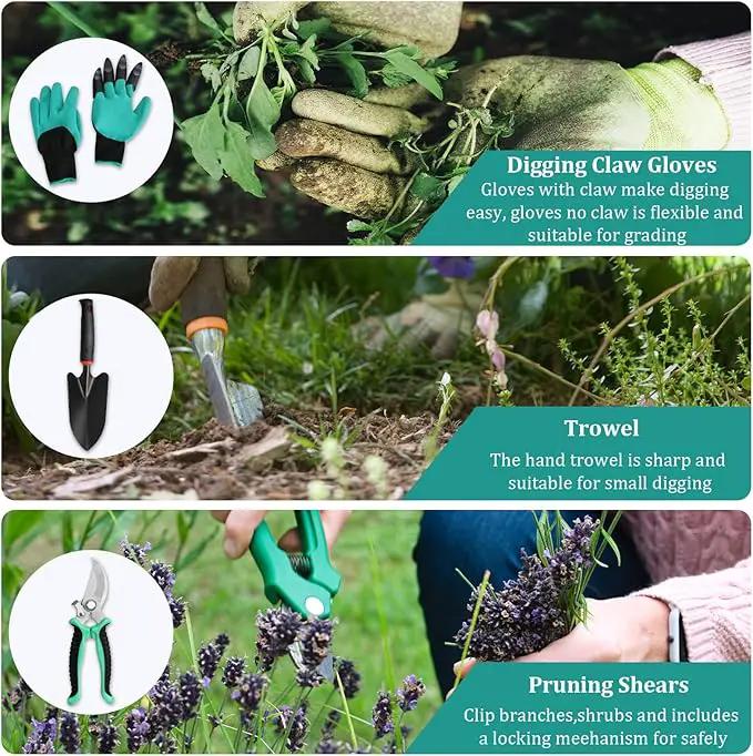 EDOSTORY 4.5 FT Height Vertical Garden Planter Removable Pale Green Raised Bed Box with 5 Container Boxes,Digging Claw Gloves,Trowel,Purning Shears for Outdoor Vegetables Flowers by GreenHaven Gardens