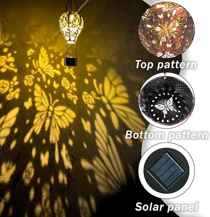 4-Pack Butterfly Decor Hot Air Balloon Solar Lantern – Outdoor Decorative Hanging Light for Garden Yard Patio Porch Lawn and Pathway – Unique Housewarming, Birthday Gift for Women Mom Grandma by GreenHaven Gardens