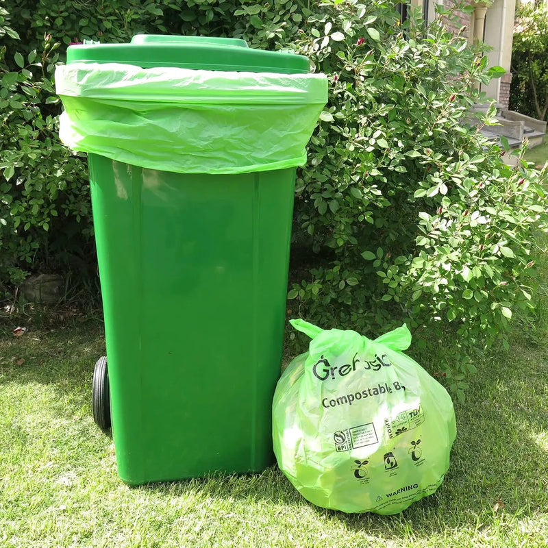Compostable Bags,Trash bags 13+ gallon tall kitchen, Compostable Trash Lawn & Leaf Yard Waste Bags,Kitchen Compost Trash Bin Compatible,Extra Thick1.01 Mills,Certified by BPI and OK Compost by GreenHaven Gardens