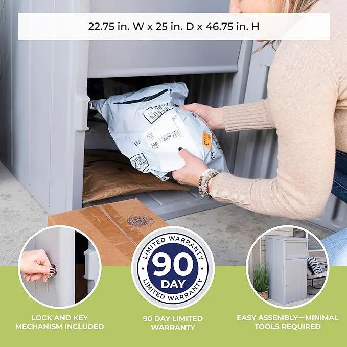 Suncast 33.5-Gallon Capacity Package Delivery Box, Parcel Drop Box with Lock, Weather Resistant Outdoor Storage Solution for Secure Package Deliveries, Made in USA by GreenHaven Gardens