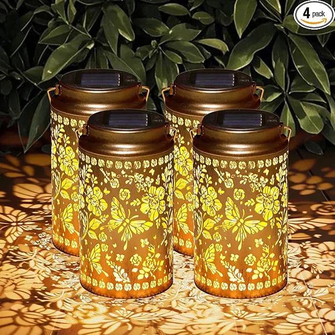 4 Pack Butterfly Solar Lanterns Outdoor Waterproof, Metal Hanging Lights Decorations for Garden Yard Lawn Patio, Butterfly Gifts for Women Mom Grandma Gardener Mother in Law Christmas by GreenHaven Gardens