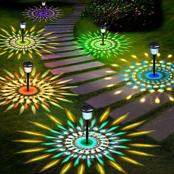 Solar Outdoor Lights,6 Pack Dream Dynamic Solar Pathway Lights,Waterproof Color Changing Solar Walkway Lights Maintain 10 Hours of Lighting for Garden, Landscape, Path, Yard, Patio, Driveway by GreenHaven Gardens