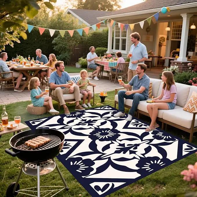 WILDROOTS 5x8 Feet Klein Plastic Outdoor Rug, Stain Resistant Waterproof Reversible Outdoor Patio Rug, Fade Resistant Camping Rug by GreenHaven Gardens
