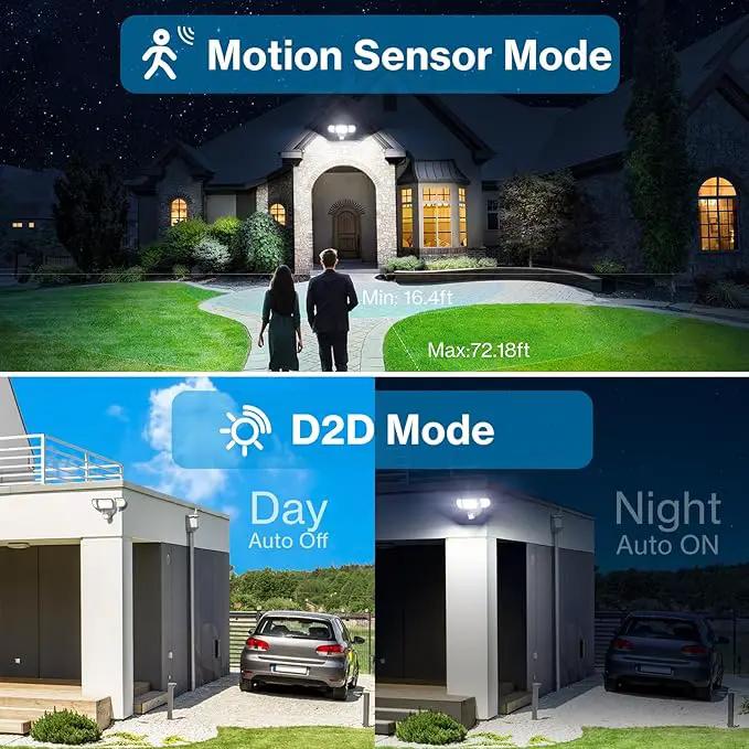 Olafus 100W LED Security Light Motion Sensor Outdoor Light, 2 Pack Motion Flood Light Dusk to Dawn, 9000LM Super Bright 6500K Exterior Motion Detector Floodlight for Garage Yard Porch Eave IP65, White by GreenHaven Gardens
