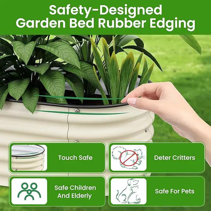 8 X 2 X 1.4Ft Raised Garden Beds Kits, Galvanized Raised Garden Beds Outdoor Planter Box for Vegetables, Gardening, Flowers, Fruits etc(Ivory) by GreenHaven Gardens