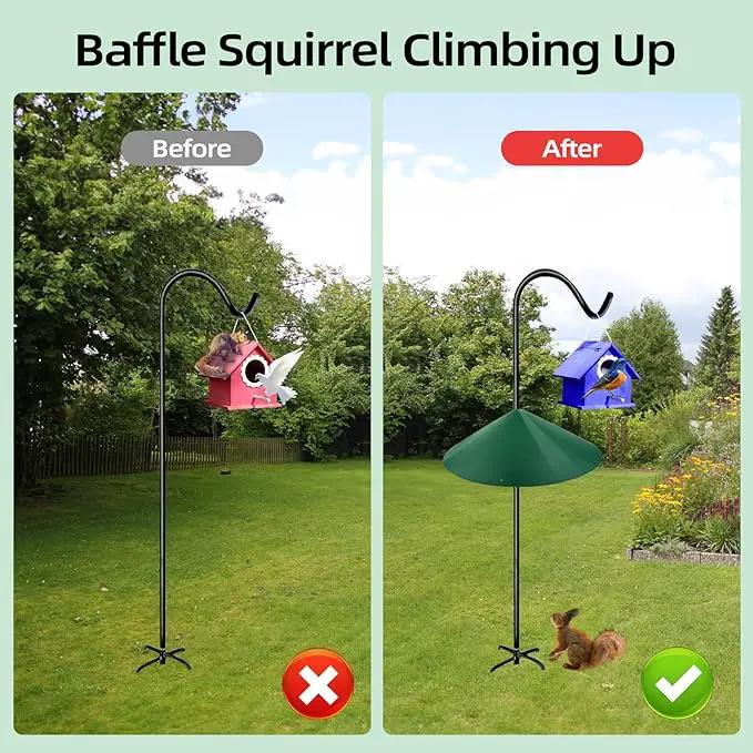 24-inch Large Outdoor Squirrel Baffles for Bird Feeders Pole, Squirrel Baffle with Metal Frame, Squirrel Guard for Bird Houses, Two Way Use, Green Color by GreenHaven Gardens