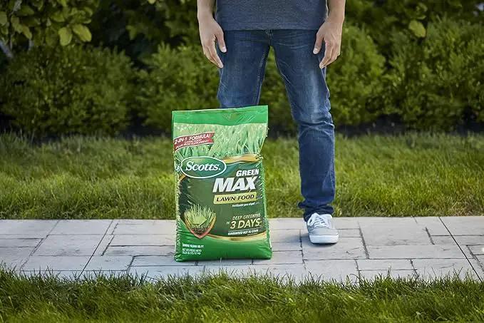 Scotts Green Max Lawn Food, Lawn Fertilizer Plus Iron Supplement for Greener Grass, 10,000 sq. ft., 33.33 lbs. by GreenHaven Gardens