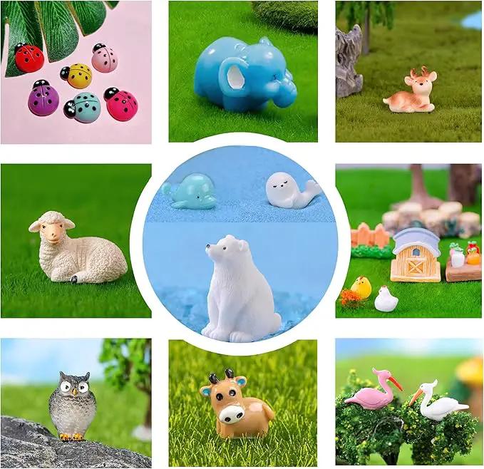 100 Pcs Mini Resin Animals Mini Duck Frog Mushroom Figures Model Kit for Miniature Garden Fairy Garden Dollhouse Decoration and Creative DIY by GreenHaven Gardens