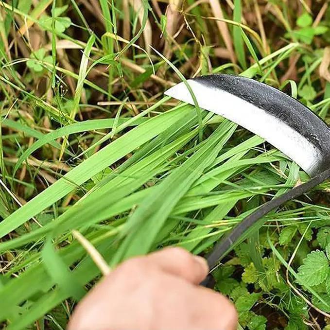 Kana Hoe 217 Japanese Garden Tool - Hand Hoe/Sickle is Perfect for Weeding and Cultivating,Solid Wood Handle for Gardening Tools by GreenHaven Gardens