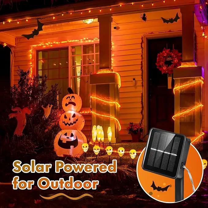 Twinkle Star 4 Pack Outdoor Solar String Lights, Total 160FT 480 LED Solar Powered Christmas Decorative Fairy Lights with 8 Modes, Waterproof Light for Xmas Patio Yard Wedding Party, Orange by GreenHaven Gardens