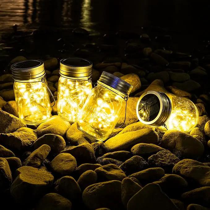 GIGALUMI Solar Mason Jar Lights, 8 Pack 30 Led String Fairy Lights Garden Lights Outdoor Waterproof Hanging Solar Lanterns for Outdoor, Garden, Patio, Lawn, Balcony Decoration by GreenHaven Gardens