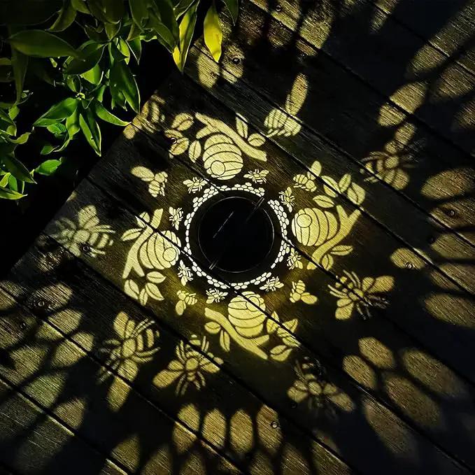 Solar Lanterns Outdoor Hanging Honeybee Decor Lantern,Waterproof Hollow Out Retro Metal Decorative Garden Light,Graceful Decoration for Patio,Yard,Landscape,Walkway,Festival by GreenHaven Gardens