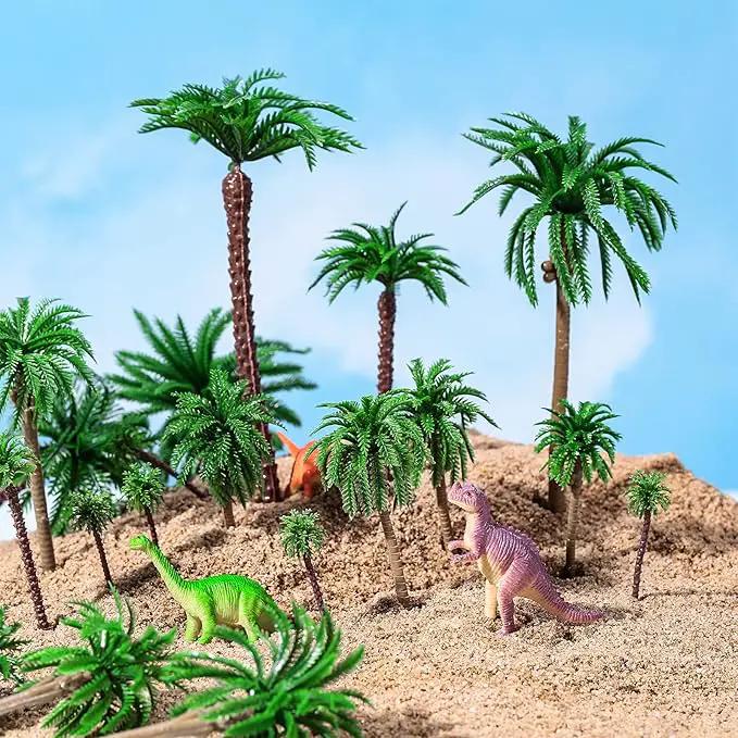 48 Pcs Plastic Model Tree Layout Rainforest Train Palm Tree Model Coconut Palms for Outdoor Garden Decoration by GreenHaven Gardens