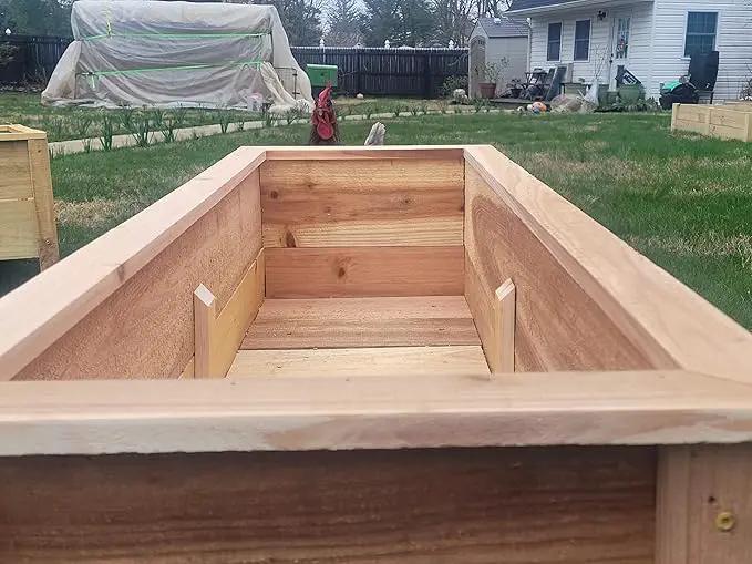Handmade Custom Heavy Duty Rectangular Raised Cedar Wood Garden Planter Box – 46", 36", 24" – Indoor/Outdoor Farmhouse Style for Flowers & Vegetables – Made in USA (46" L x 15.5" W x 16.5" H) by GreenHaven Gardens