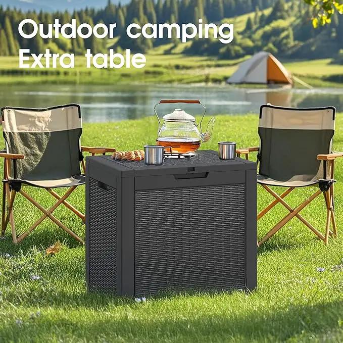 NUNU LAB 31 Gallon Outdoor Storage Box Waterproof,Indoor Outside Deck Box,Backyard Storage Bin For Package Delivery,Garden Tools,Patio Cushions,Pool Accessories,Storage Bench Lockable Lid by GreenHaven Gardens
