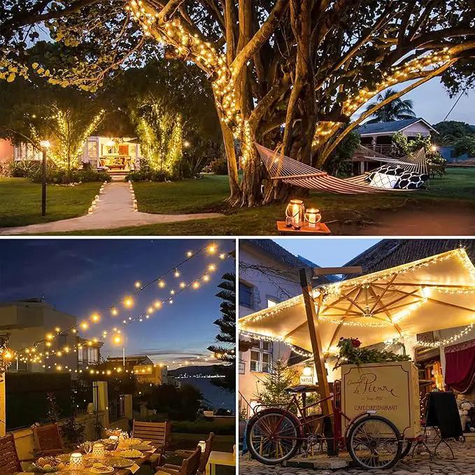 42.7Ft Warm White Solar Lights Outdoor, 2 Pack Total 200 LED Twinkle Solar Tree Lights, 8 Modes Solar String Lights for Outside Tree Patio Yard Wedding Garden Decorations by GreenHaven Gardens