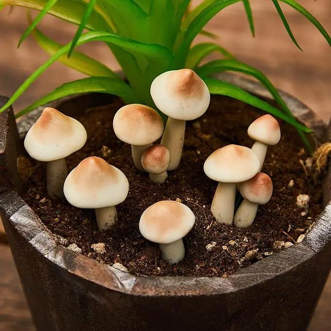 Taiyin 5 Pcs Luminous Mushroom Miniature Garden Mushrooms Outdoor Decor Waterproof Glow in The Dark Yard Decor for Fairy Outdoor Garden Micro Landscape Christmas Tree Decor by GreenHaven Gardens