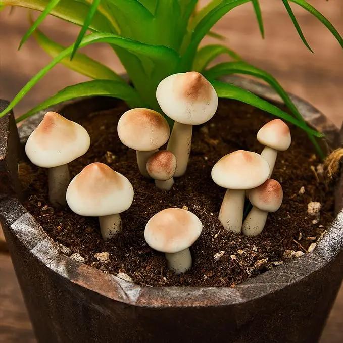Taiyin 20 Pcs Luminous Mushroom Miniature Garden Mushrooms Outdoor Decor Waterproof Glow in The Dark Yard Decor for Fairy Outdoor Garden Micro Landscape Christmas Tree Decor by GreenHaven Gardens