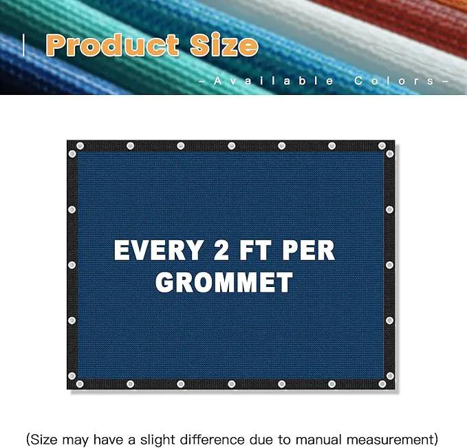 VICLLAX Shade Fabric Sun Shade Cloth with Every 2 FT Grommets for Patio Garden Pergola Cover Canopy 7x23 FT, Dark Blue by GreenHaven Gardens