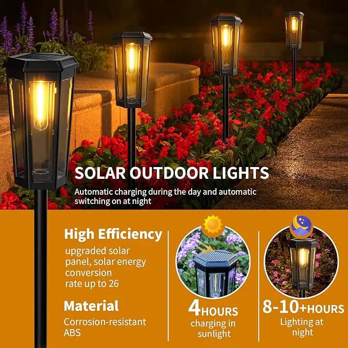 KINKAI Solar Pathway Lights Outdoor - 6 Pack Solar Garden Lights Driveway Light Landscape Lighting for Outside Walkway Patio Sidewalk Yard (Warm Light) by GreenHaven Gardens
