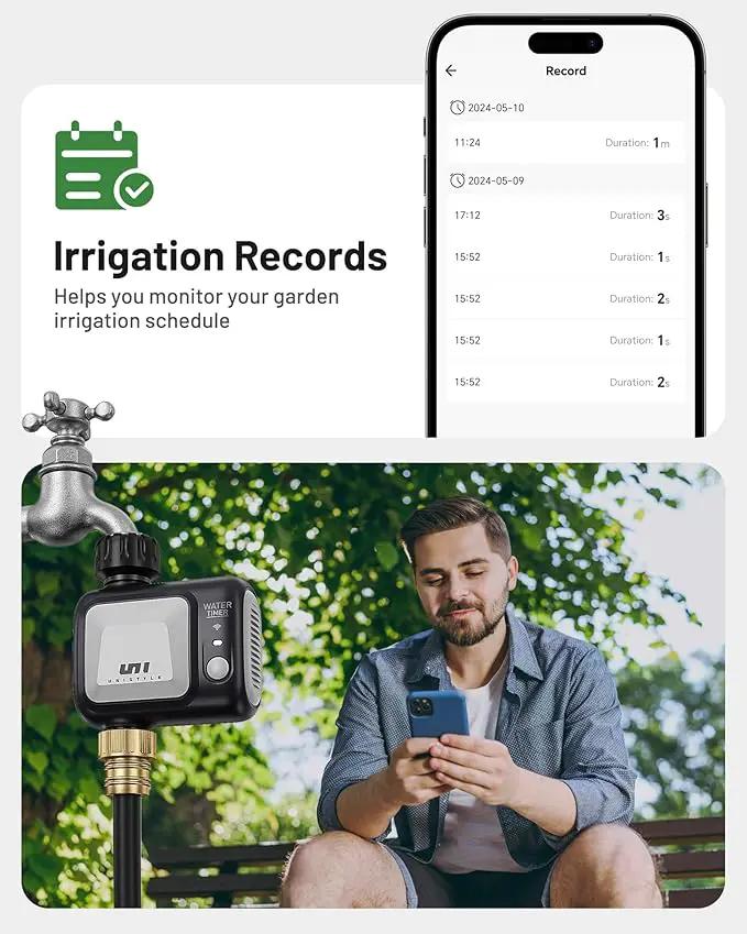 WiFi Sprinkler Timer, Unistyle Programmable Smart Water Timer, WiFi Irrigation Controller with Rain Delay/Auto Mode/Manual, Outdoor Hose Timer for Lawns, Yards and Garden by GreenHaven Gardens