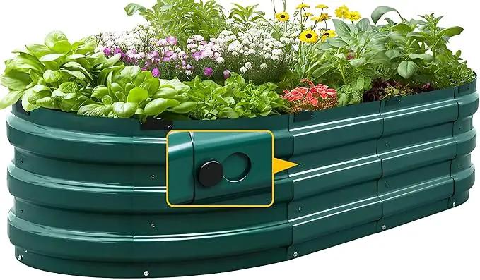 KING BIRD Raised Garden Bed Kit 2025 Upgraded 10-Minute Assembly Galvanized Planter Garden Box Outdoor for Gardening, Vegetables, Flowers, 47x24x12 in, Green by GreenHaven Gardens