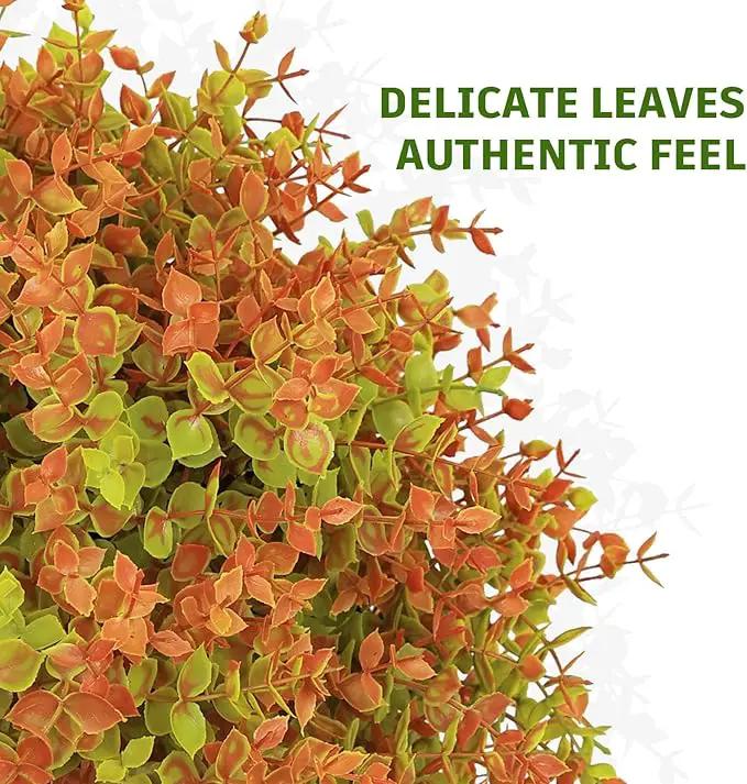 24" Fall Plants Artificial Boxwood Topiary Trees, UV Resistant Faux Bushes with Ground Spike, Fake Shrubs for Outdoor Planters, Front Porch, Patio, Yard Decor Set of 2 by GreenHaven Gardens