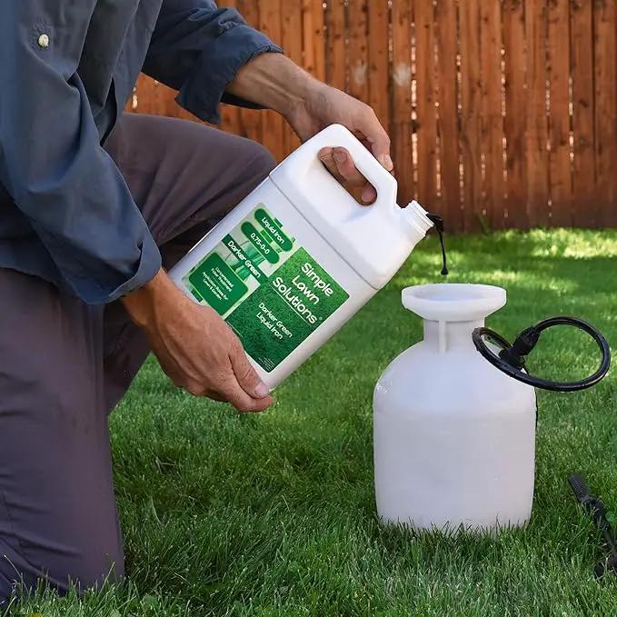 Simple Lawn Solutions - Liquid Iron Fertilizer Darker Green - Chelated Micronutrients - Concentrated Spray Booster for Turf Grass, Indoor Plants and Outdoor Garden (1 Gallon) by GreenHaven Gardens