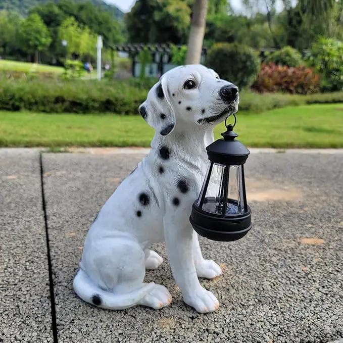 Garden Statues Dog Solar Hanging Light, Courtyard Resin Simulated Handicraft Dog Statue Ornament, Garden Yard Entrance Decoration. by GreenHaven Gardens