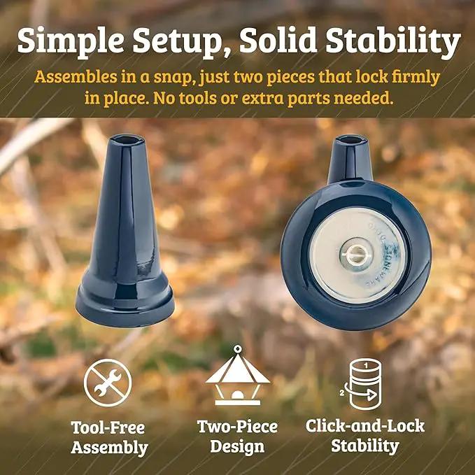 Birds Choice Ohio Stoneware Bird Bath | Pedestal Bird Bath, Stable Locking Top | Weather-Resistant Ceramic Clay, Glazed Finish | Outdoor Garden & Patio Decor | 22" H x 17" D, Summer Blue by GreenHaven Gardens