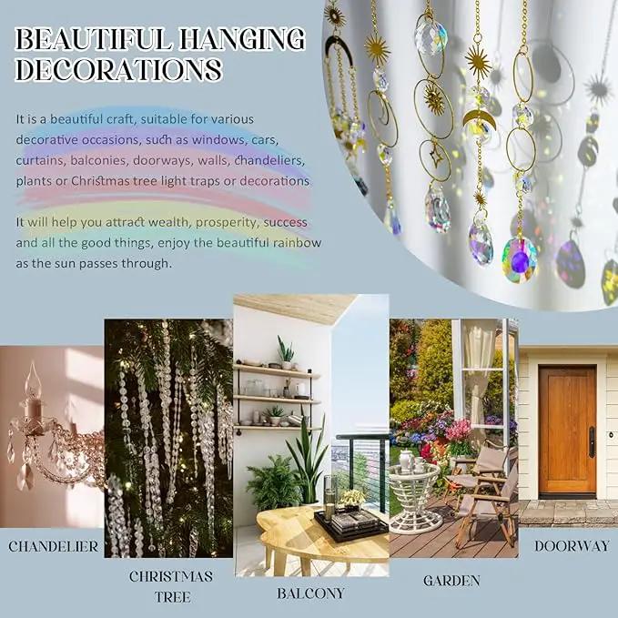 H&D HYALINE & DORA 215pcs DIY Crystal Suncatcher Kits for Adults Art Crafts Set with Rainbow Maker Prisms Pendant Sun Catchers Hanging Decor for Window Garden Wedding, Gold by GreenHaven Gardens