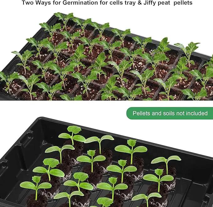 MIXC Seedling Trays Seed Starter Tray, 5-Pack Mini Propagator Plant Grow Kit Greenhouse with Humidity Vented Domes and Base for Seeds' Starting (40 Cells Per Tray, Total 200 Cells), Black by GreenHaven Gardens