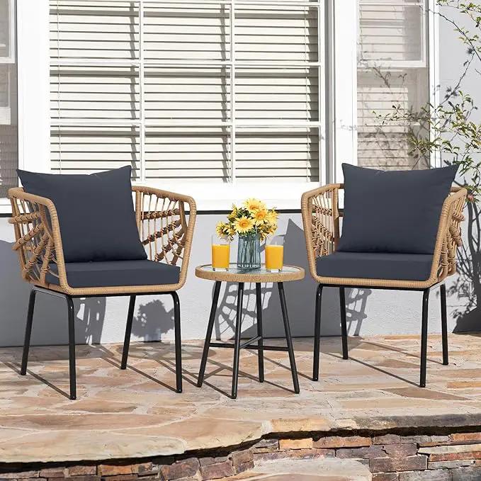 Outdoor Chair Cushions Set of 2, Waterproof Outdoor Cushions for Patio Furniture w/Fade-Resistant, Removable & Machine-Washable Covers, 19x19 Inch, Ideal for Seat in Gardens/Porch, Dark Grey by GreenHaven Gardens