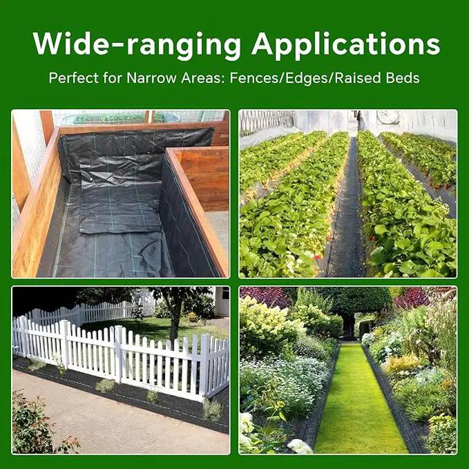 Weed Barrier Landscape Fabric Heavy Duty,3.2 OZ Premium Garden Weed Blocker Fabric for Weed Control, Plastic Ground Cover with Woven Weed Cloth,Durable Landscaping Fabric (1.4ft x 200ft) by GreenHaven Gardens