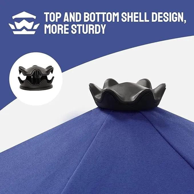CROWN SHADES 9 Ft Patio Umbrella - Polyester Outdoor Umbrella with 30° Push Button Tilt, Patented Edge Connection Windproof Design for Patio, Pool, Garden & Table, UV Resistent by GreenHaven Gardens