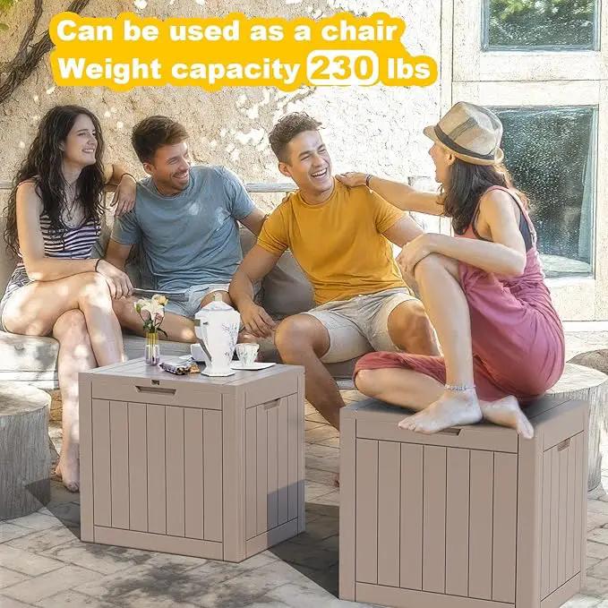 30 Gallon Outdoor Deck Box,Storage Lockable Waterproof Patio Furniture,Garden Tools,Cushions,Pool Accessories Outside Storage Resin Box(Grey) by GreenHaven Gardens