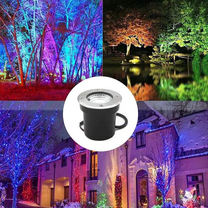 4 Pack 3w 12v Low Voltage In-ground Lights LED Landscape Light Waterproof IP67 Pathway Lights Outdoor spotlights Trees Flags for Garden,Yard,Tree (RGB) by GreenHaven Gardens