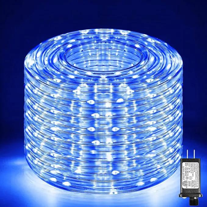 Rope Lights for Outside, 100FT 300 LED Christmas String Lights with Waterproof 8 Modes, Flexible and Connectable Plug in Fairy Lights for Outdoor Indoor Bedroom Patio Party Wedding Decorations, Blue by GreenHaven Gardens